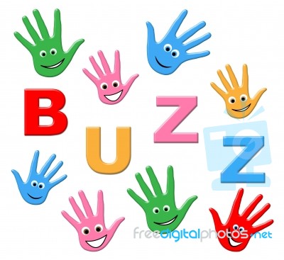 Kids Buzz Means Public Relations And Childhood Stock Image