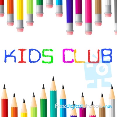 Kids Club Means Apply Toddlers And Youngsters Stock Image