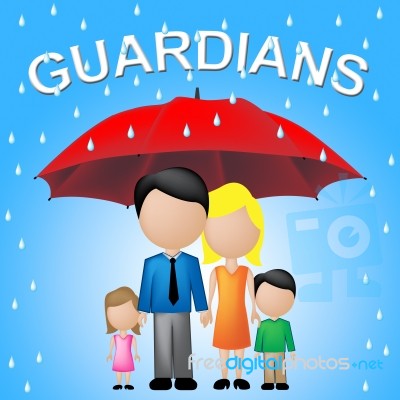 Kids Guardians Represents Take On And Adoption Stock Image