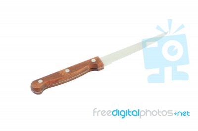 Kitchen Knife Blade Jag From Handle On White Background Stock Photo