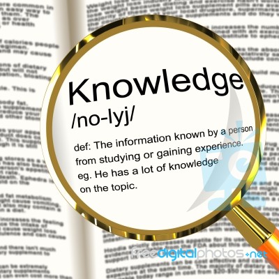 Knowledge Definition Magnifier Stock Image