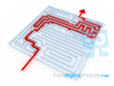 Labyrinth Of Transparent Blocks Stock Image