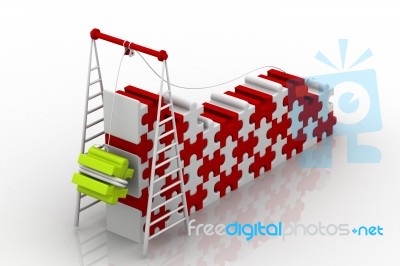 Ladder With Jigsaw Stock Image