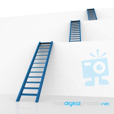 Ladders Vision Represents Conquering Adversity And Aspire Stock Image
