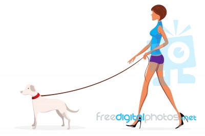 Lady With Dog Stock Image