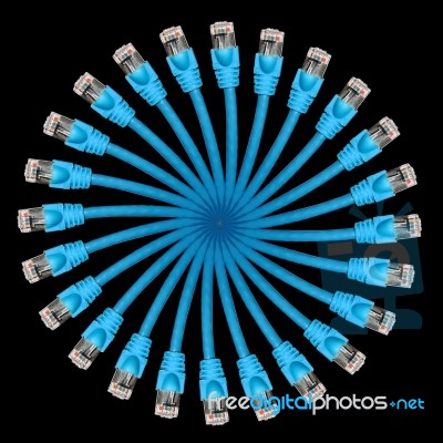 Lan Cable Abstract Circle Shape Stock Photo