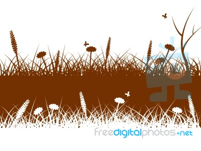 Landscape Nature Indicates Green Grass And Environment Stock Image