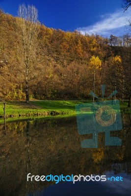 Landscape With Lake Stock Photo