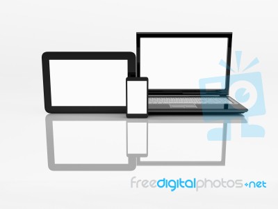 Laptop Mobile And Tablet Pc Stock Image