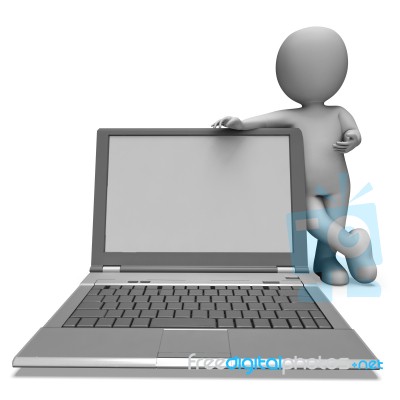 Laptop With Copyspace Showing Browsing Web Online Stock Image
