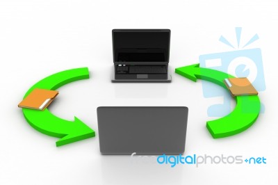 Laptops With Networking Stock Image