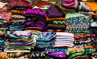 Large Collection Of Headscarves Stock Photo