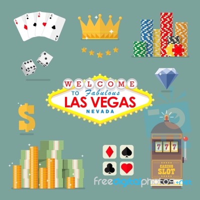 Las Vegas Icon Set Stock Image