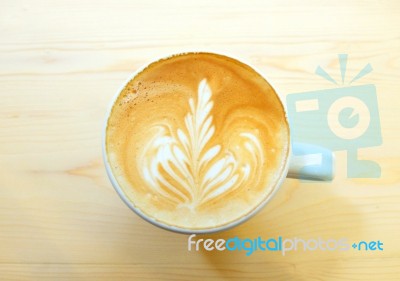 Latte Art Coffee Stock Photo