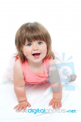 Laughing Baby Girl Stock Photo