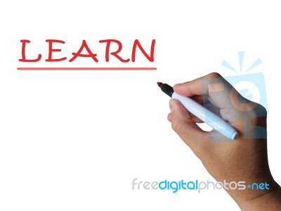 Learn On Whiteboard Shows Hard Study Or Teaching Stock Image