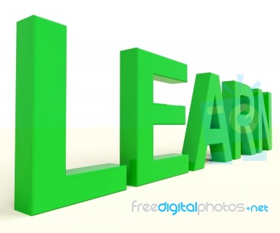 Learn Word In Green Stock Image