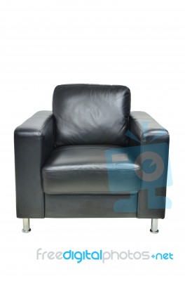 Leather Black Chair Isolated Stock Photo