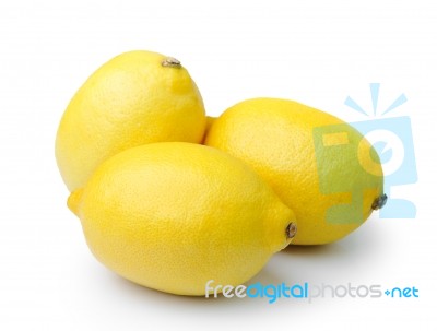 Lemon On White Background Stock Photo