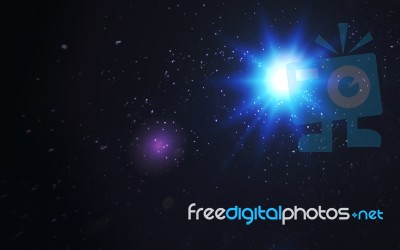 Lens Flare Light Over Black Background. Easy To Add Overlay Or S… Stock Image