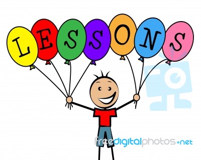 Lessons Balloons Indicates Educating Learned And Childhood Stock Image