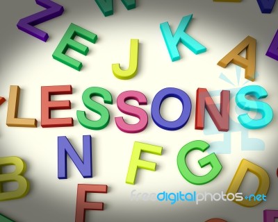 Lessons Written In Kids Letters Stock Image