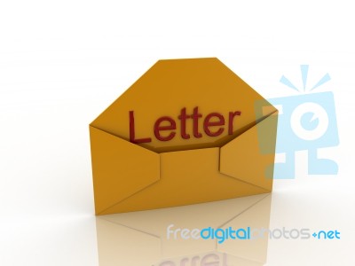 letter text on envelope Stock Image