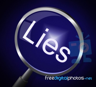 Lies Magnifier Represents No Lying And Correct Stock Image
