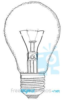 Light Bulb Sketched Stock Image