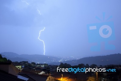 Lightning Strikes Stock Photo