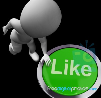 Like Button Shows Approval Or Being A Fan Stock Image
