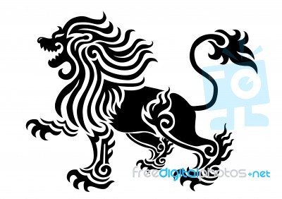 Lion Tattoo Stock Image