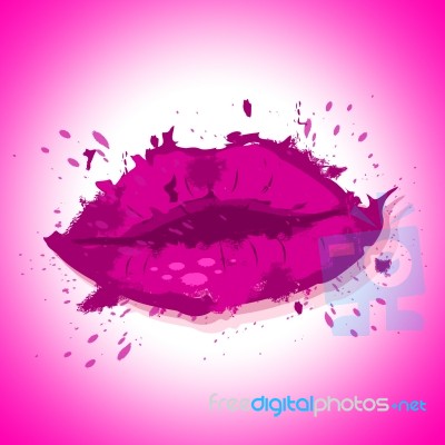Lips Beauty Means Make Up And Beautiful Stock Image