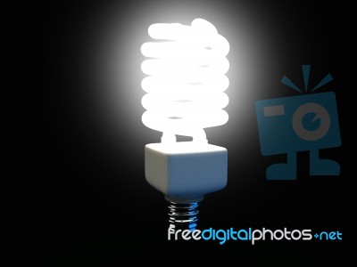 Lit Light Bulb Stock Image