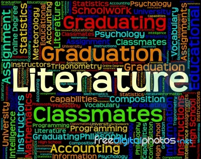 literature word indicates non fiction and words stock image word literature