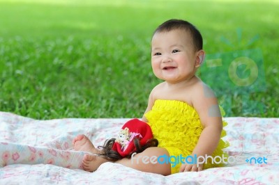 Little Asian Girl Stock Photo