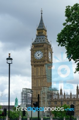 London - July 30 : View Of Big Ben In London On July 30, 2017 Stock Photo