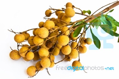 Longan Fruit Isolated On White Background Stock Photo