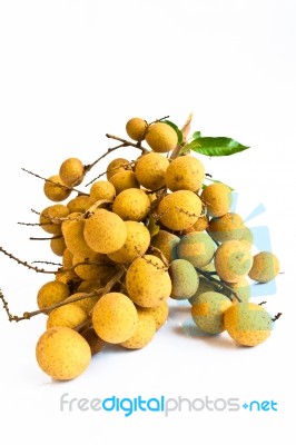 Longan Fruit Isolated On White Background Stock Photo