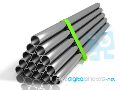 Lot Of Folded Steel Pipes Stock Image
