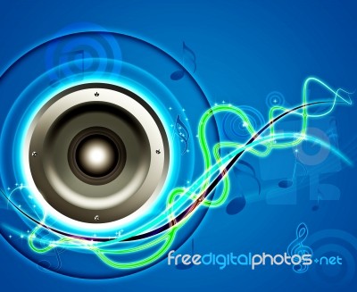 Loudspeaker With Blue Background Stock Image
