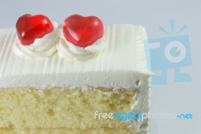 Love Cherries On Cake Stock Photo