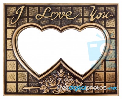 Love Gold Frame Stock Photo