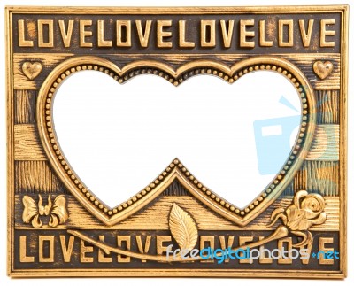 Love Gold Frame Stock Photo