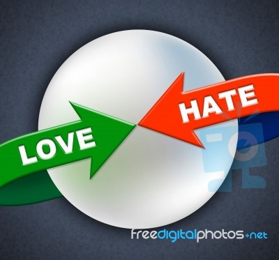 Love Hate Arrows Represents Compassion Passion And Adoration Stock Image