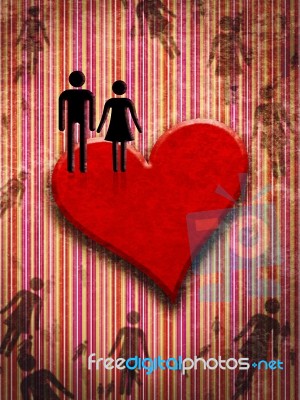 Love In Abstrac Color Stock Image