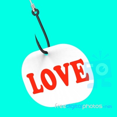 Love On Hook Means Romantic Seduction Or Flirting Stock Image