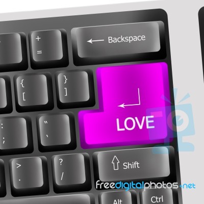 Love Text On Keyboard Stock Image