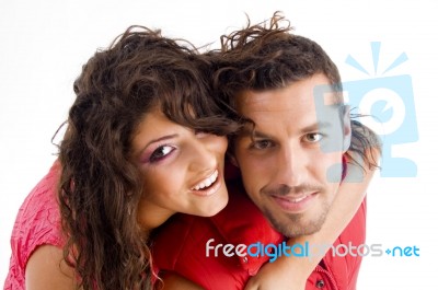 Loving American Couple Hugging Stock Photo