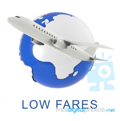 Low Fares Shows Discount Airfare 3d Rendering Stock Image